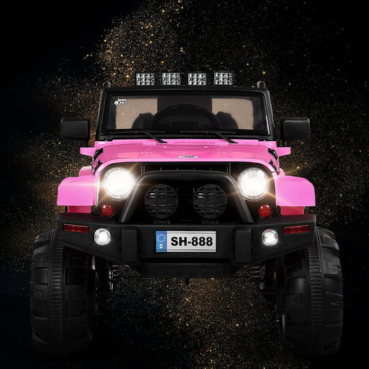 12V Kids Remote Control Riding Truck Car with LED Lights-Pink - Color: Pink W2B