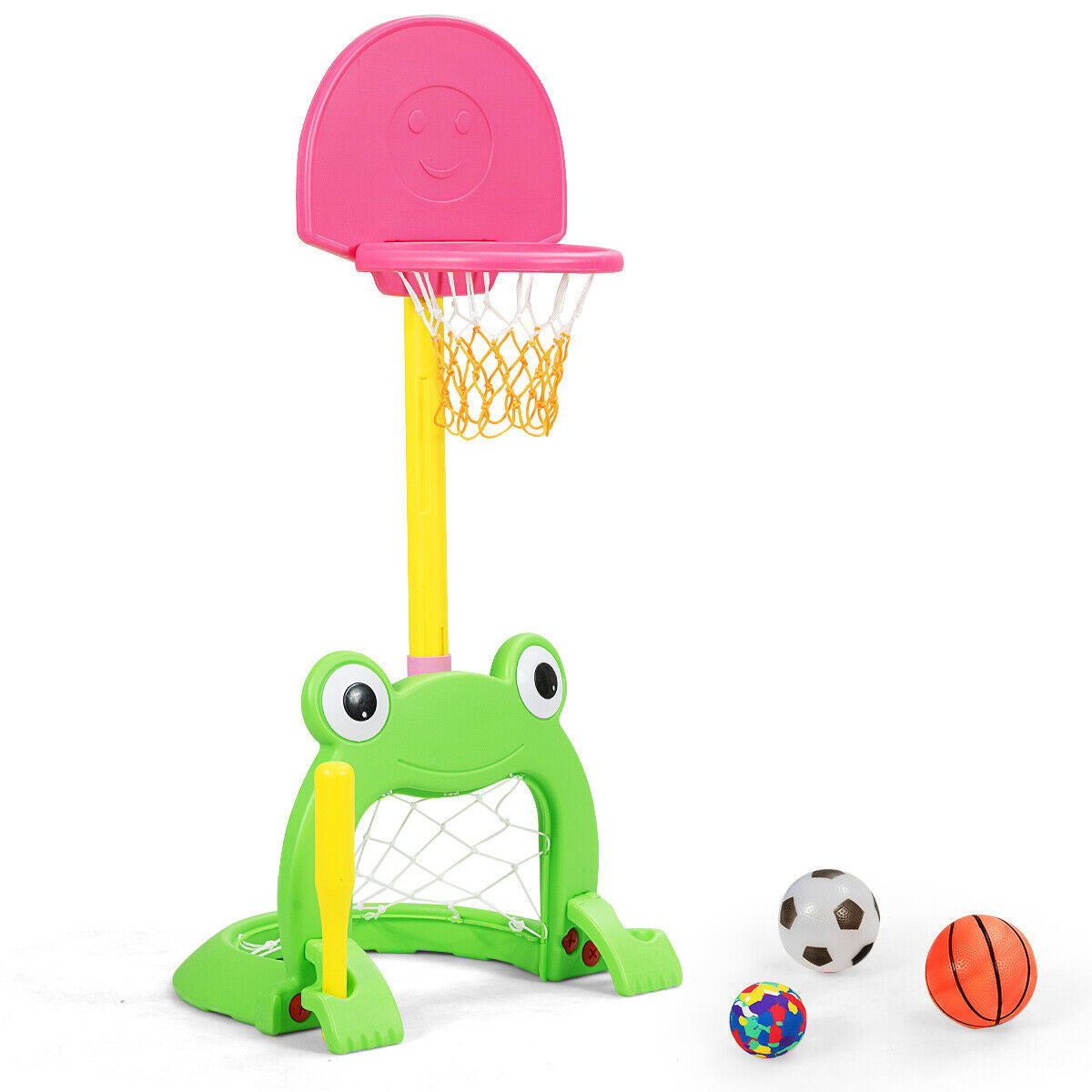 3-in-1 Kids Basketball Hoop Set Stand - Color: Multicolor W2B