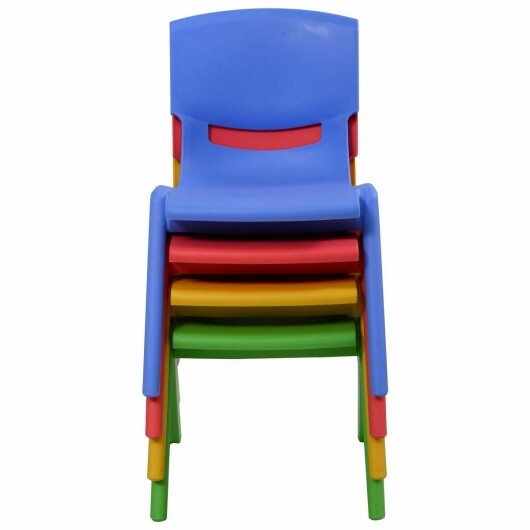 4-pack Colorful Stackable Plastic Children Chairs - Color: Multicolor W2B