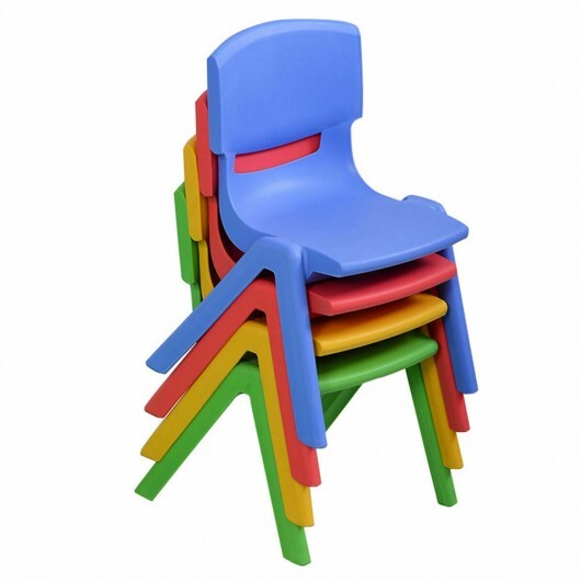 4-pack Colorful Stackable Plastic Children Chairs - Color: Multicolor W2B