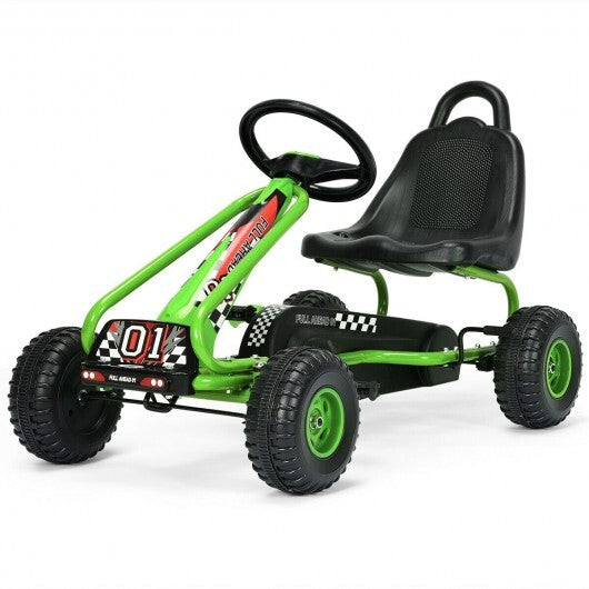 4 Wheel Pedal Powered Ride On with Adjustable Seat-Blue W2B