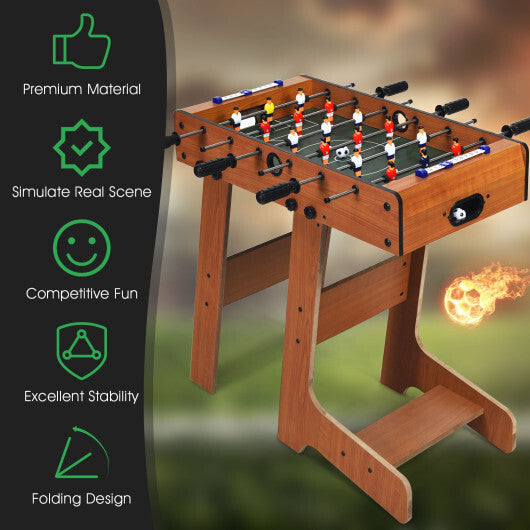 Space Saving Table Football with Durable Handle and 2 Footballs W2B