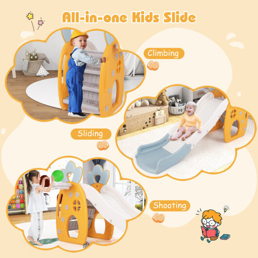 Foldable Slide with Basketball Hoop and Buffer Zone for Kids Aged 3+ Years Old W2B