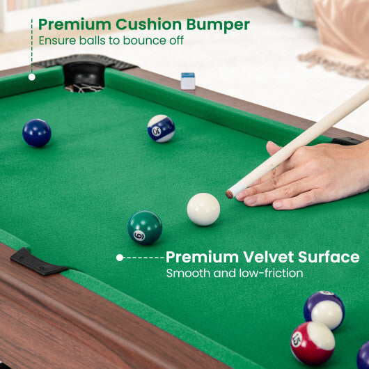 48 Inch Pool Wooden Game Table with Full Set of Ballsfor Kids and Adults-Blue W2B