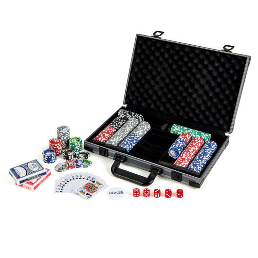 Texas Holdem Poker Chip Set Casino Poker Chips with 400 Pieces Chips-Black W2B