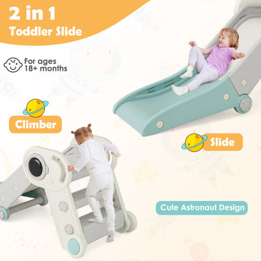 2 in 1 Baby Slide with Climber for Toddlers Age 18+ Months-Gray W2B