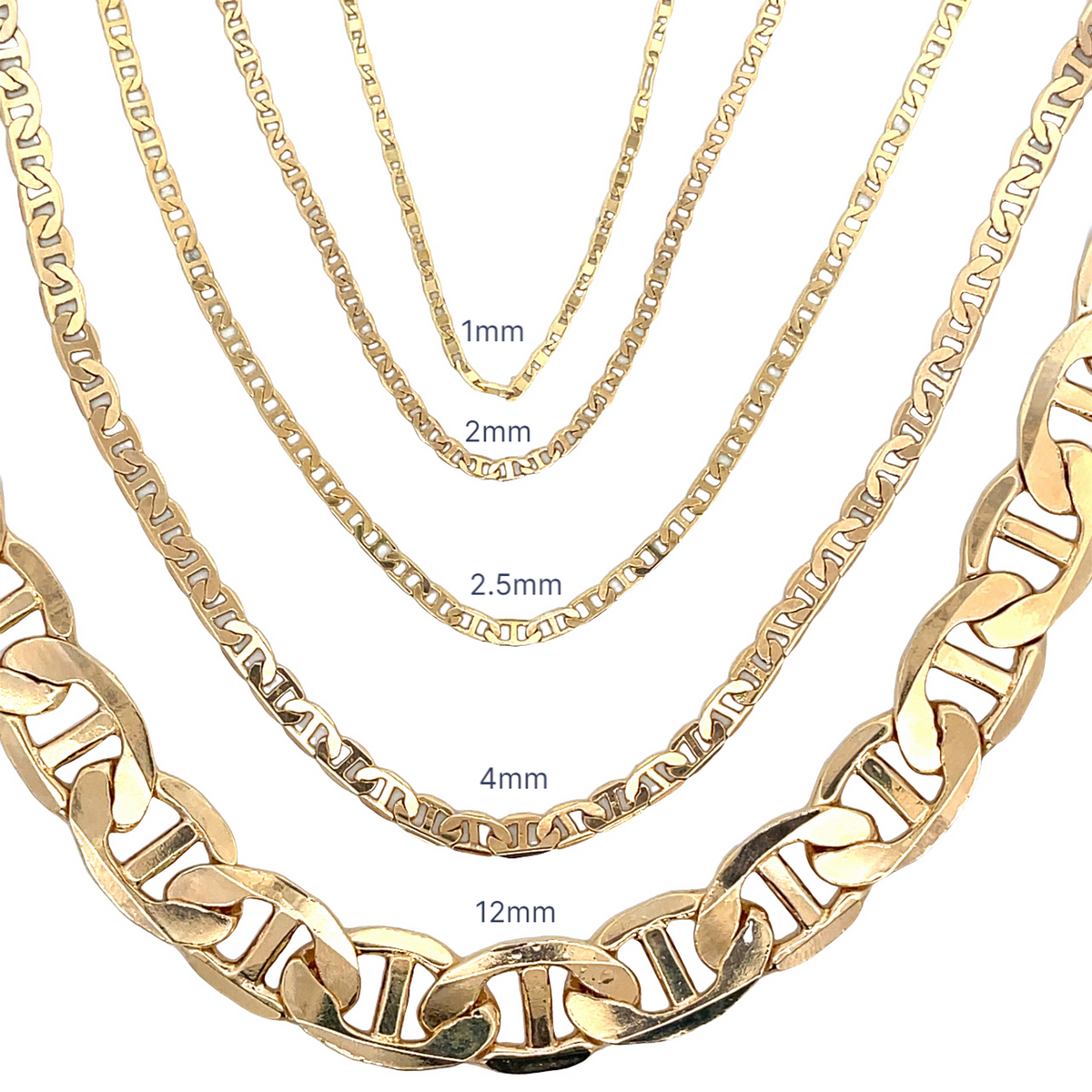 Flat Mariner Chain Anklet (E56-E61) MIA Jewelry