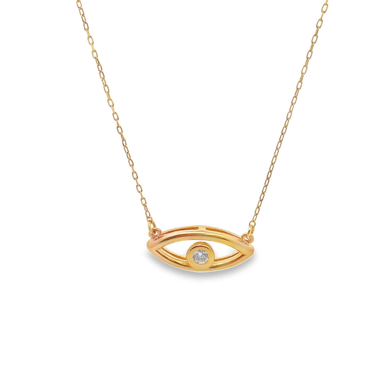 Simplistic Evil Eye CZ Stone Pendant Necklace (G117) MIA Jewelry