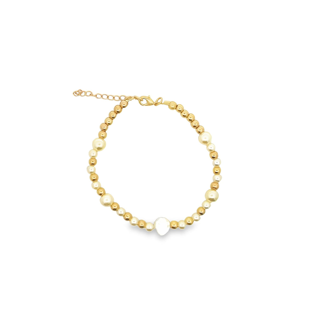 Pearl Bracelet | Gold Beaded Bracelet (I146A) MIA Jewelry