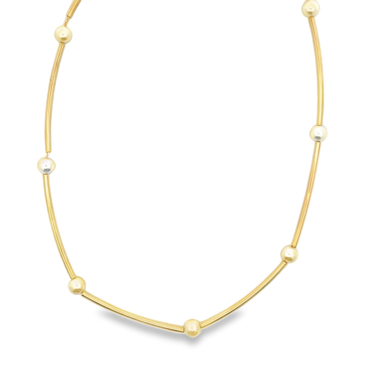 Bar Link Pearl Necklace (H144) MIA Jewelry