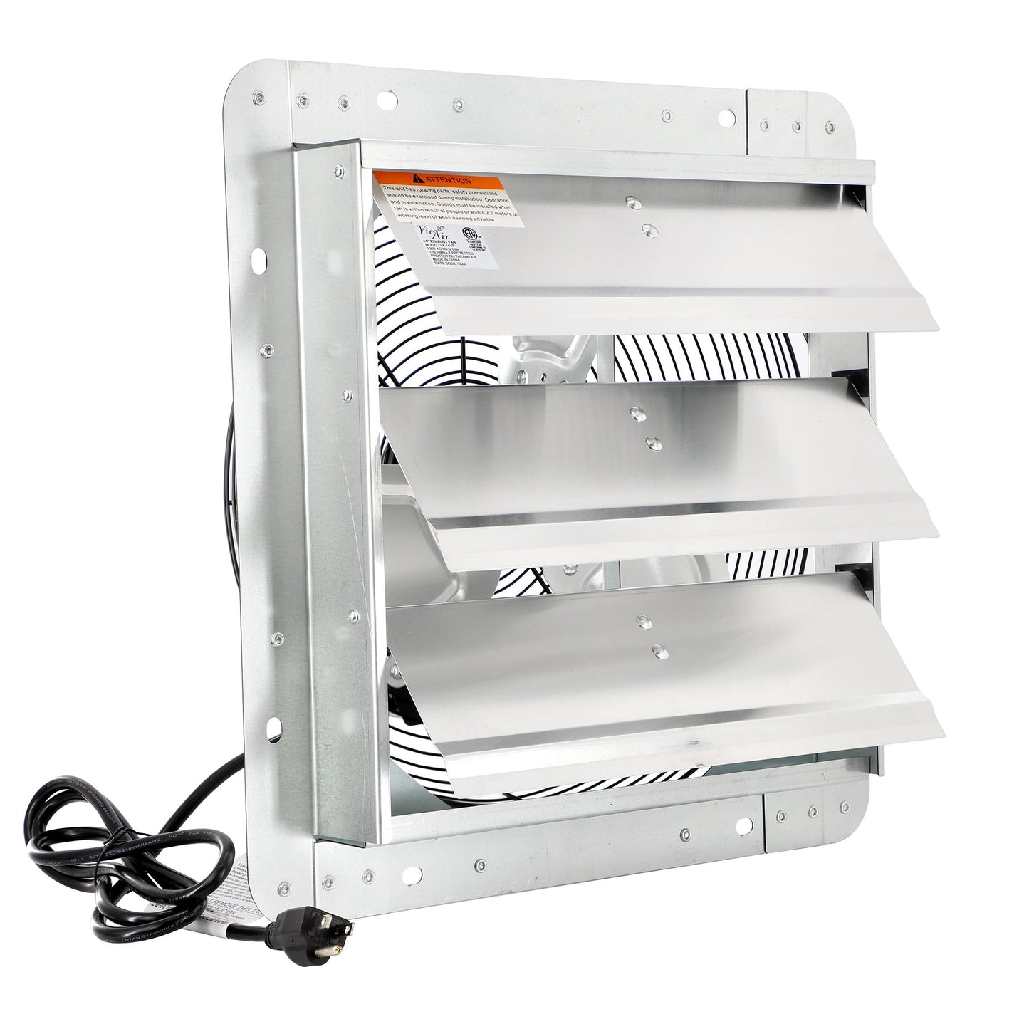 Via Air 14 Inch Shutter Exhaust Fan with Power Cord W2B