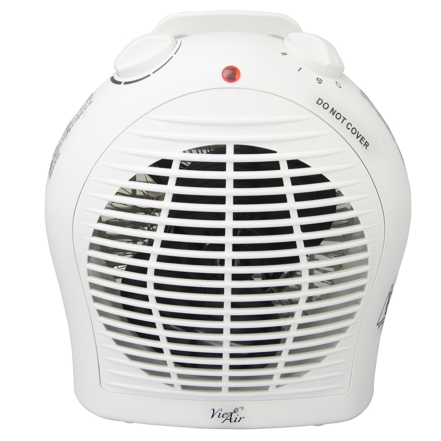 Vie Air 1500W Portable 2-Settings White Fan Heater with Adjustable Thermostat W2B