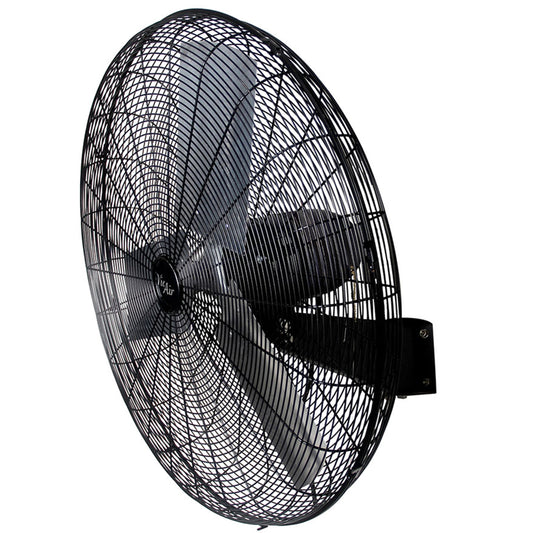 The Vie Air 30 Inch Tilting Wall Mountable Heavy Duty Commercial Strength Oscillating Fan with 3 Speed Motor in Black W2B