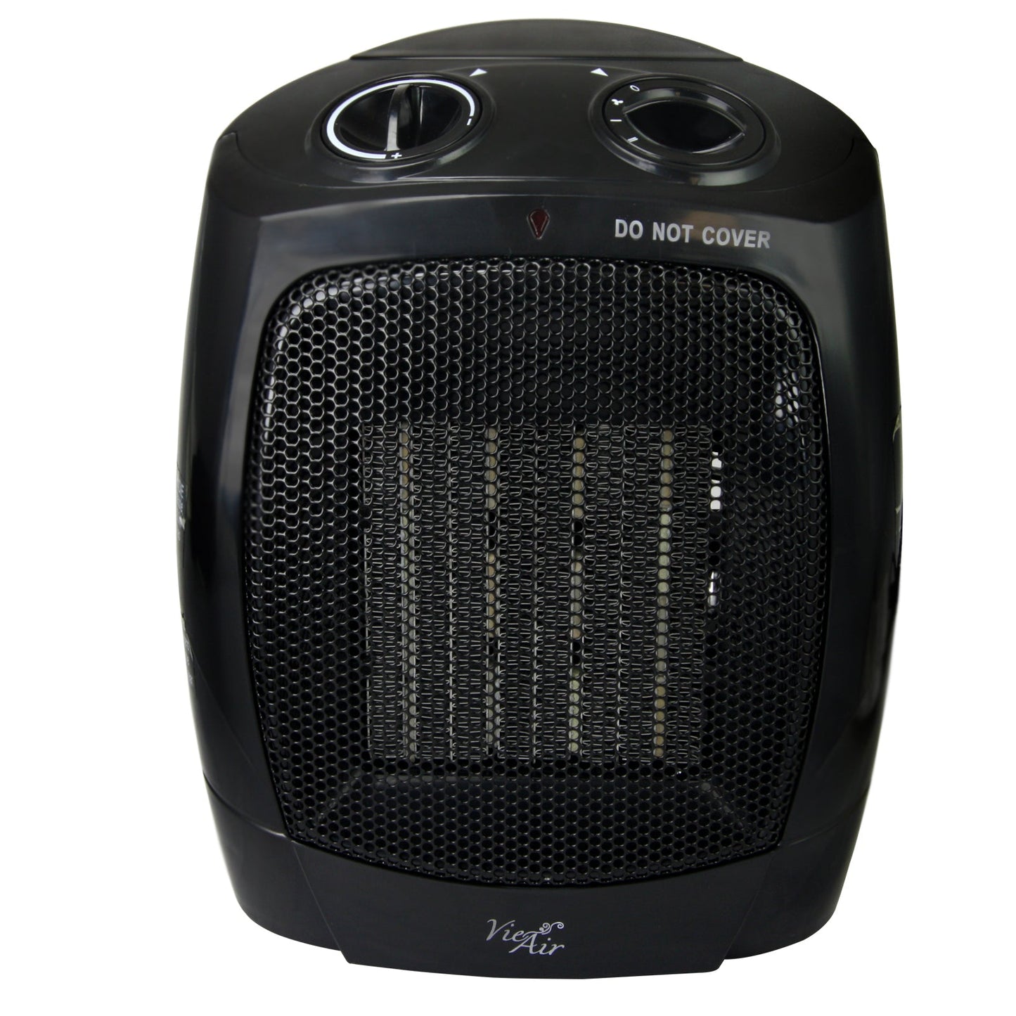 Vie Air 1500W Portable 2-Settings Office Black Ceramic Heater with Adjustable Thermostat W2B