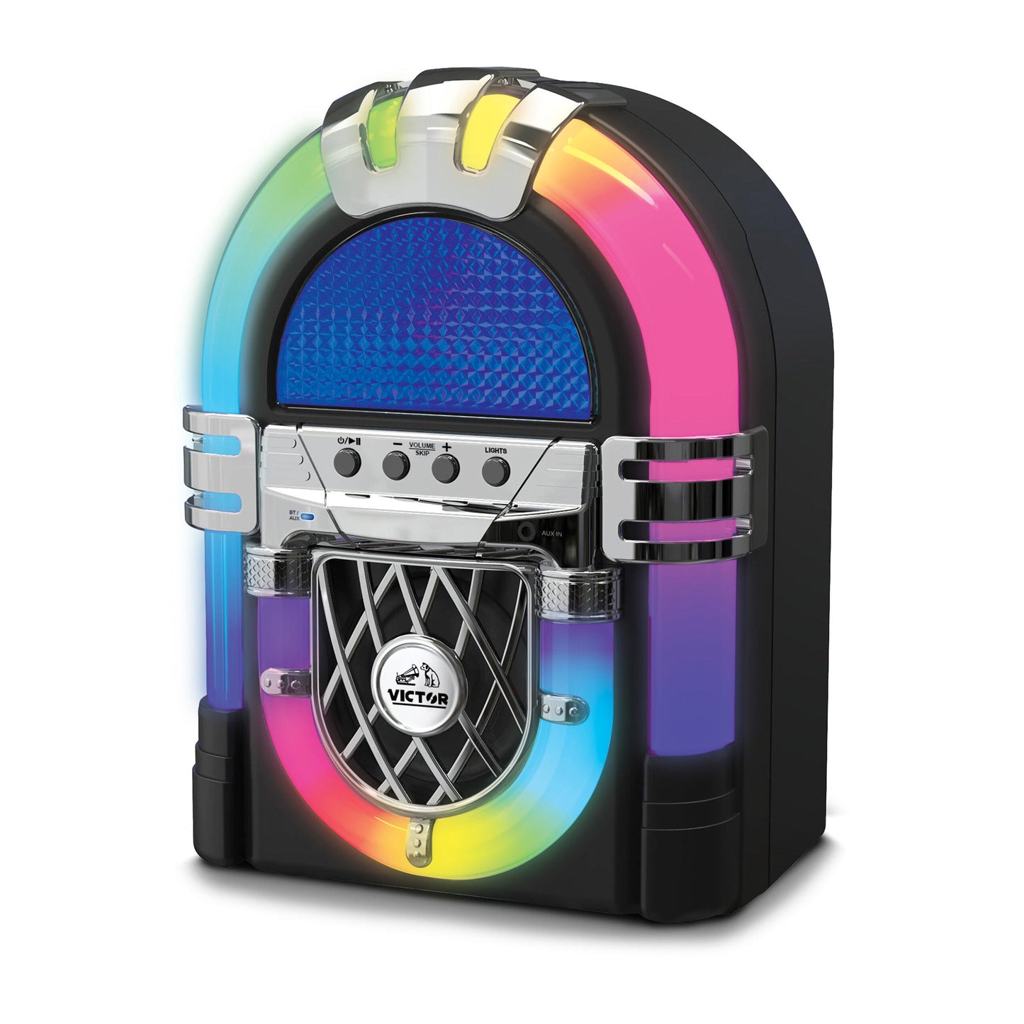 Victor Mini Bluetooth Jukebox with Multicolor LED Lighting W2B