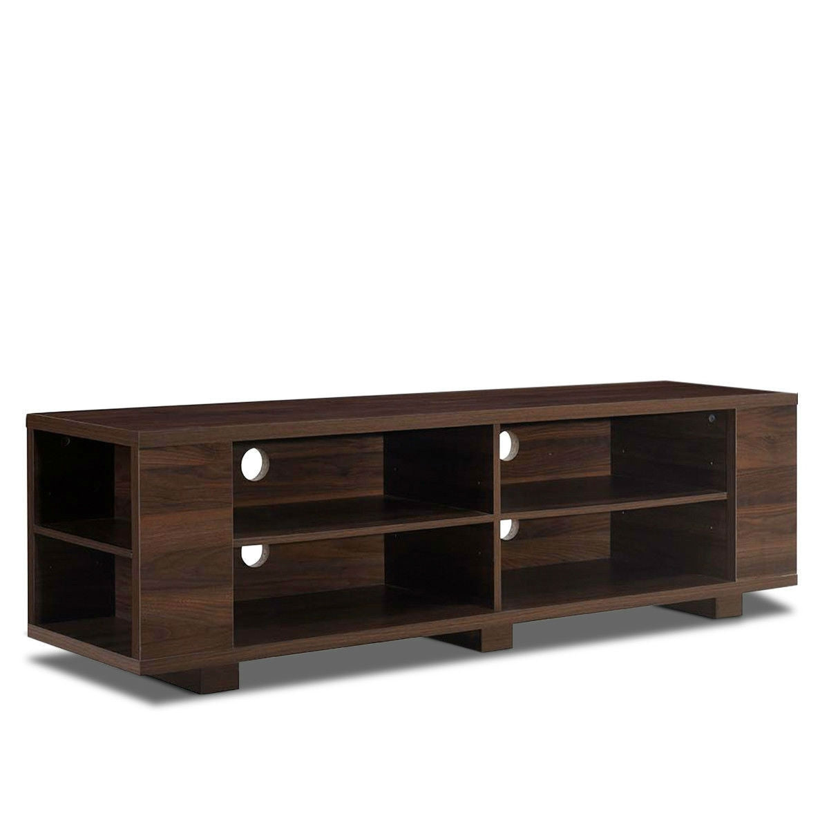 Modern TV Stand in Walnut Wood Finish - Holds up to 60-inch TV FastFurnishings