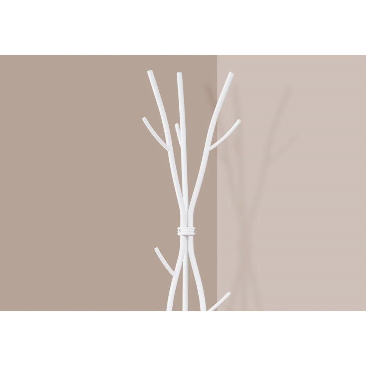 74-inch White Metal Coat Rack Entryway Hall Tree Umbrella Stand FastFurnishings