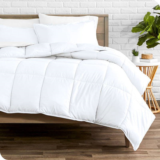 Twin/Twin XL size Super Soft Microfiber Down Alternative Comforter Set White FastFurnishings