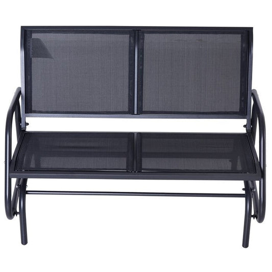 2 Seater Mesh Outdoor Patio Swing Glider Dark Gray FastFurnishings