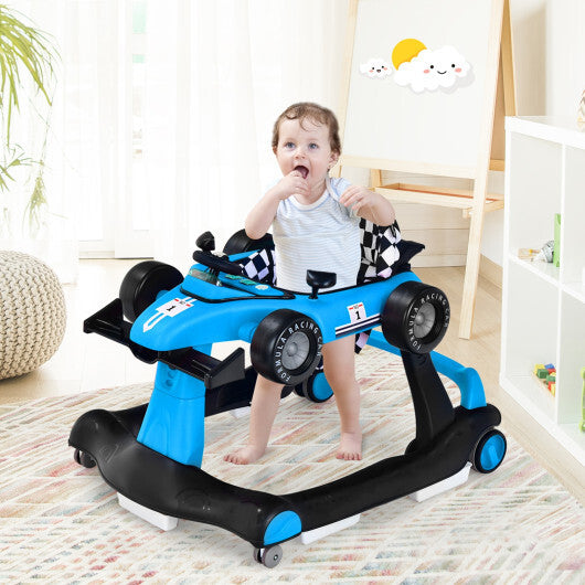 Costway 4-in-1 Baby Walker Foldable Activity Push Walker Adjustable Height Blue W2B