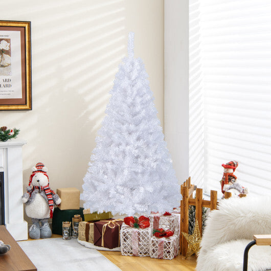 Costway 5Ft Artificial PVC Christmas Tree W/Stand Holiday Season Indoor Outdoor White W2B