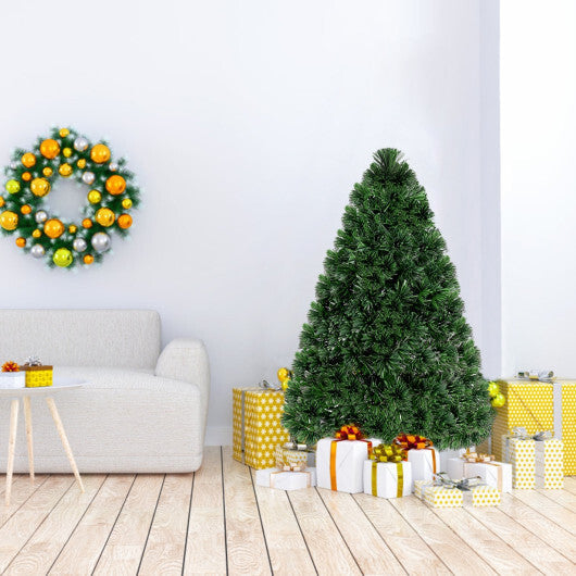 Costway 3Ft Pre-Lit Fiber Optic PVC Christmas Tree Tabletop Plastic W2B