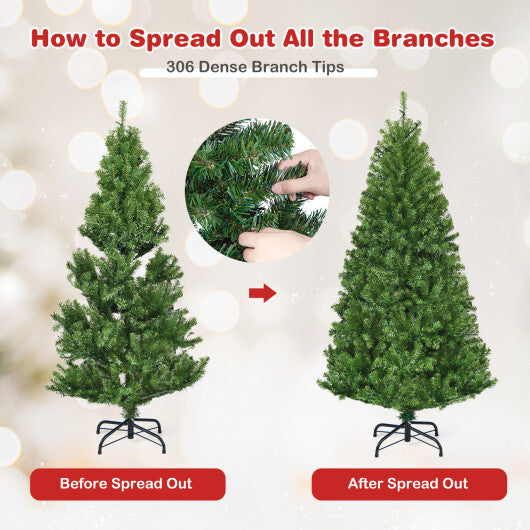 Costway 4Ft Pre-Lit Artificial Christmas Tree Hinged 100 LED Lights