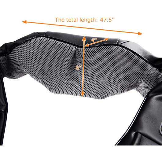 Costway Shiatsu Back and Neck Massager Kneading Shoulder Massage Pillow with Heat Straps W2B