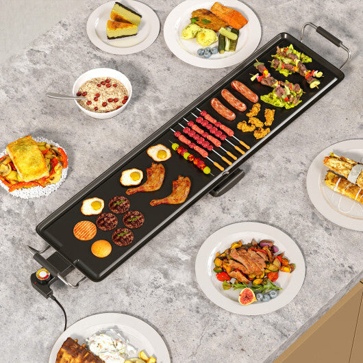 Costway 35 Inch Extra Large Electric Griddle with Adjustable Temperature Thermostats and Drip Tray W2B