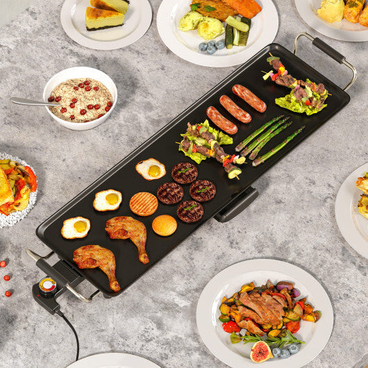 Costway 27 Inch Large Electric Griddle Nonstick BBQ Grill with Adjustable Temperature W2B