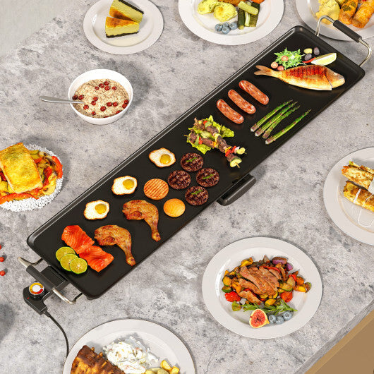 Costway 35 Inch Large Electric Griddle Nonstick BBQ Grill with Adjustable Temperature W2B