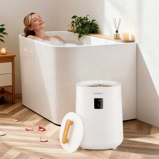 Costway 18L Large Towel Warmer with LED Display and Auto Shut off White