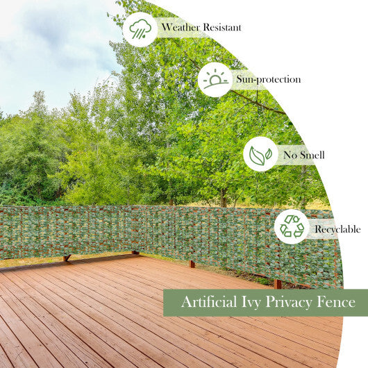 Costway Faux Ivy Leaf Decorative Privacy Fence 59 x 118 Inch W2B