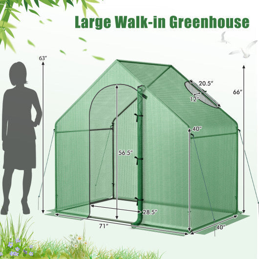 Costway Portable Outdoor Warm House with PE Cover and Roll-up Zippered Door W2B