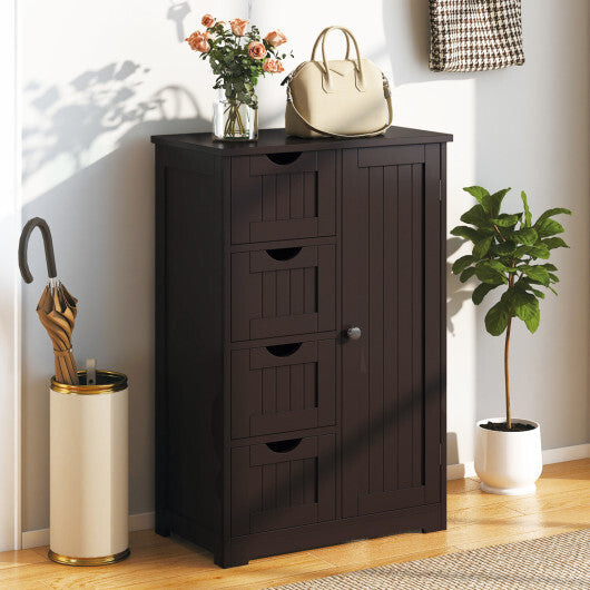 Cosrtway Standing Indoor Wooden Cabinet with 4 Drawers-Brown W2B
