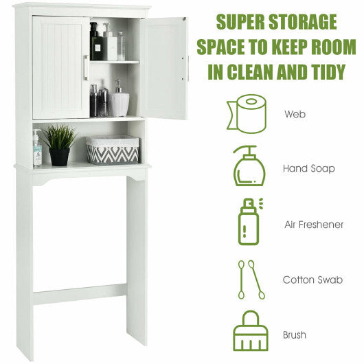 Costway Over Toilet Space Saver Bathroom Organizer with Storage Cabinet