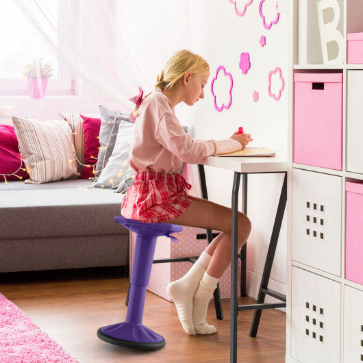 Costway Adjustable-Height Wobble Chair Active Learning Stool for Office Stand Up Desk Purple