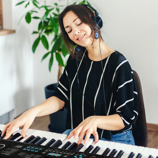 Costway 61 Key Electric Portable Digital Keyboard Piano for Beginner Black W2B