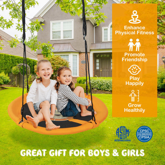 Costway 40" Flying Saucer Tree Swing Indoor Outdoor Play Set Swing for Kids Yellow W2B