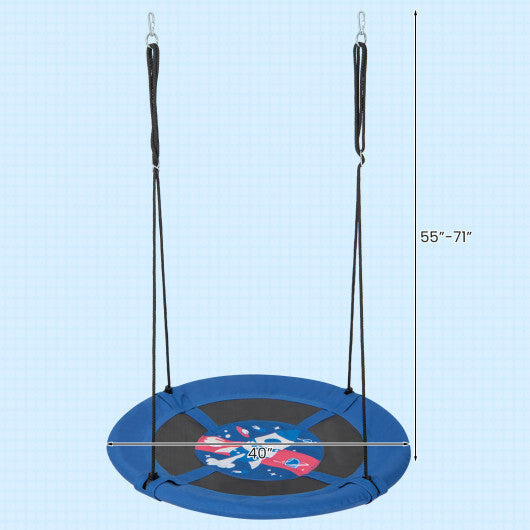 Costway 40" Flying Saucer Tree Swing Indoor Outdoor Play Set Swing for Kids Blue Rocket W2B