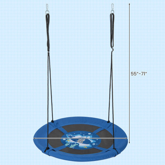 Costway 40" Flying Saucer Tree Swing Indoor Outdoor Play Set Swing for Kids Blue Whale W2B