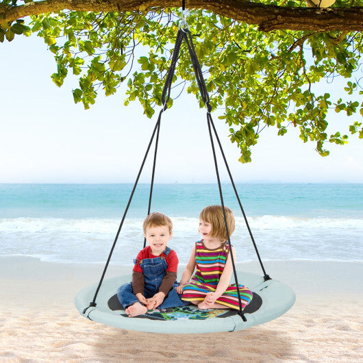 Costway 40" Flying Saucer Tree Swing Indoor Outdoor Play Set Swing for Kids Light Green W2B