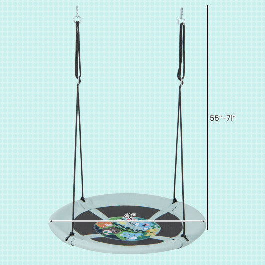 Costway 40" Flying Saucer Tree Swing Indoor Outdoor Play Set Swing for Kids Light Green W2B