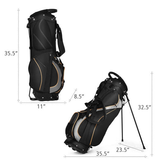 Costway 9 Inch Golf Stand Bag Divider Carry Pockets Storage W2B