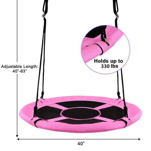 Costway 40" Flying Saucer Tree Swing Indoor Outdoor Play Set Swing for Kids Pink W2B
