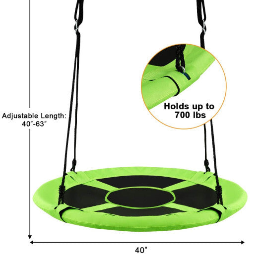Costway 40" Flying Saucer Tree Swing Indoor Outdoor Play Set Swing for Kids Green W2B