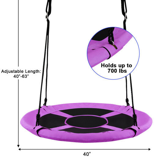 Costway 40" Flying Saucer Tree Swing Indoor Outdoor Play Set Swing for Kids Purple W2B