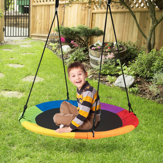 Goplus 40" Flying Saucer Tree Swing Indoor Outdoor Play Set Swing for Kids Colorful