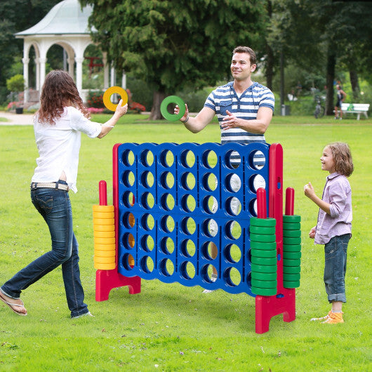 Costway Jumbo 4-to-Score 4 in A Row Giant Game Set for Family Blue