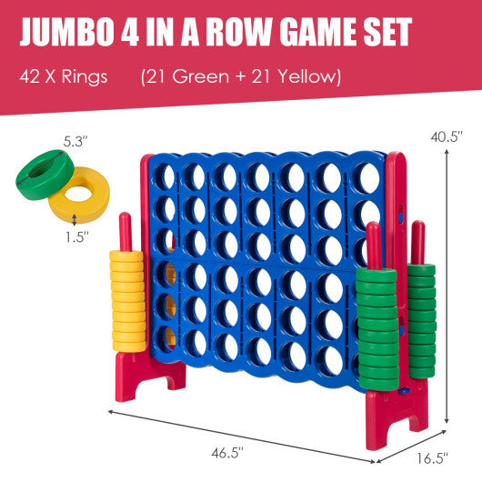 Costway Jumbo 4-to-Score 4 in A Row Giant Game Set for Family Blue